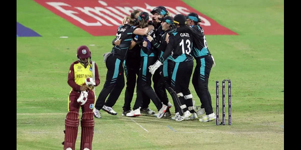 New Zealand hold nerve to beat West Indies by 8 runs and reach Women’s T20 World Cup final