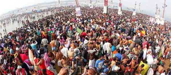 Thousands gather for holy dip today in Kumbh Mela