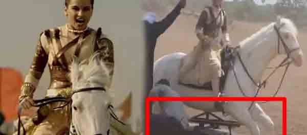 People troll Kangana for riding dummy horse in her film